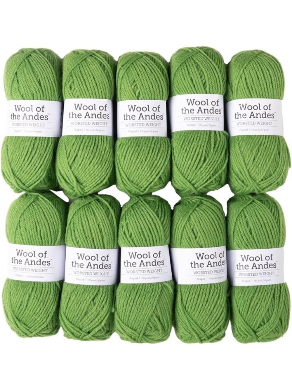 100% Wool Yarn Pack in Green - Soft, Durable, Ideal for Knitting & Crocheting